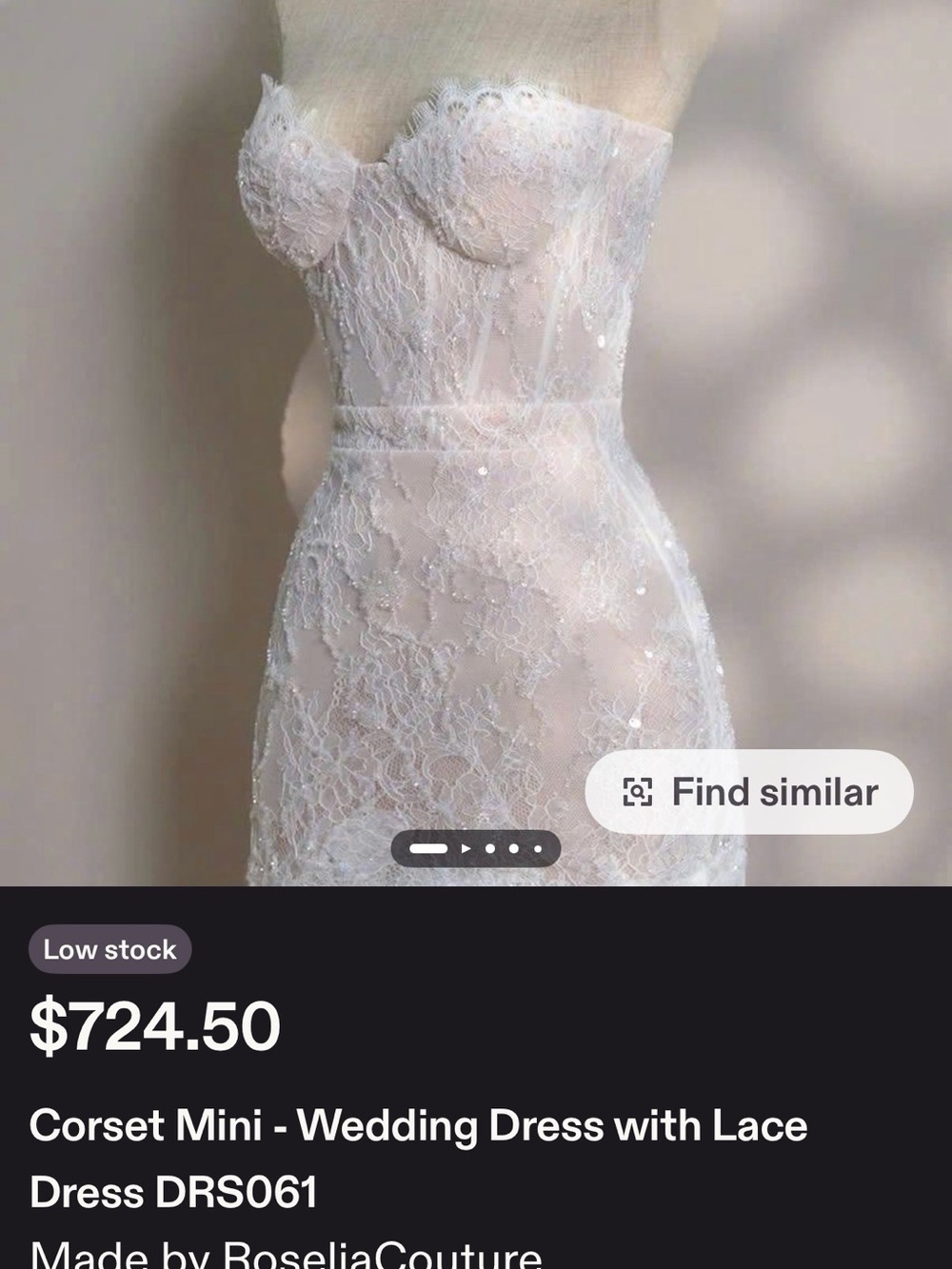 Custom Bridal Mini Dress | Wedding Welcome Party | Corset Lace Reception Dress